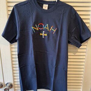 Noah Embroidered Core Logo Navy Tee